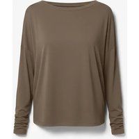 Minimalistisches entspanntes Viskose-Langarmshirt