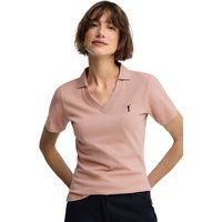 Tailliertes Baumwoll-Leinen-Poloshirt
