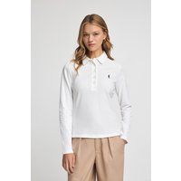 Langärmliges Polo aus Baumwoll-Piqué