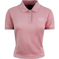 Kurzes Piqué-Poloshirt mit Spitzen-Patch