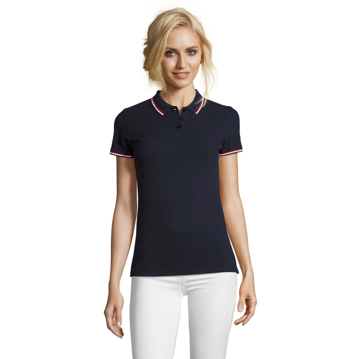 Piqué-Poloshirt mit Kontraststreifen