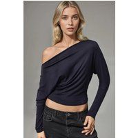 Asymmetrisches One-Shoulder Strickoberteil