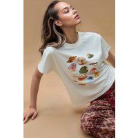 Baumwoll-T-Shirt mit Muschel-Grafik