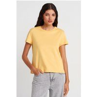 Feingeripptes T-Shirt aus Baumwolle