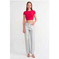 Kräftiges Slim-Fit Crop T-Shirt