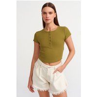 Rippstrick Henley Crop Top