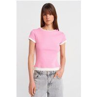 Slim-Fit Baumwollshirt mit Layering-Saum