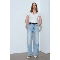 Slim Fit Henley T-Shirt mit U-Ausschnitt