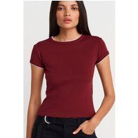 Körpernahes Ringer-Crop-Top