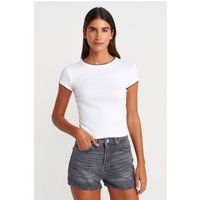Figurbetontes Crop-Top mit Kontrastpaspel