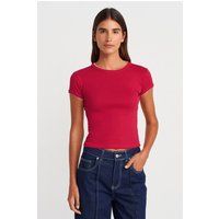 Schmal geschnittenes Baumwoll-Crop-Top