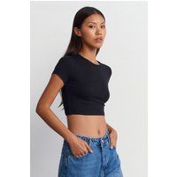 Slim-Fit Crop-T-Shirt mit Rundhalsausschnitt