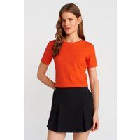 Schmal Geschnittenes Kurzarm-Crop-Shirt