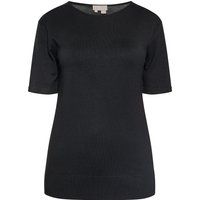 Kurzärmeliger Feinstrickpullover mit Rundhals