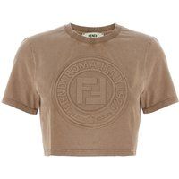 Geprägtes Kurz-T-Shirt aus Baumwolle