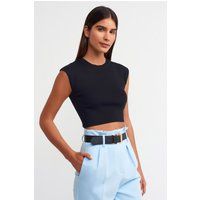 Ärmelloses geripptes Strick-Crop-Top