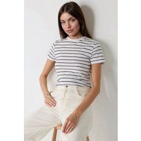 Gestreiftes Jersey-Shirt mit Rundhals