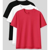 Oversized Baumwoll-Modal T-Shirt mit Rundhalsausschnitt