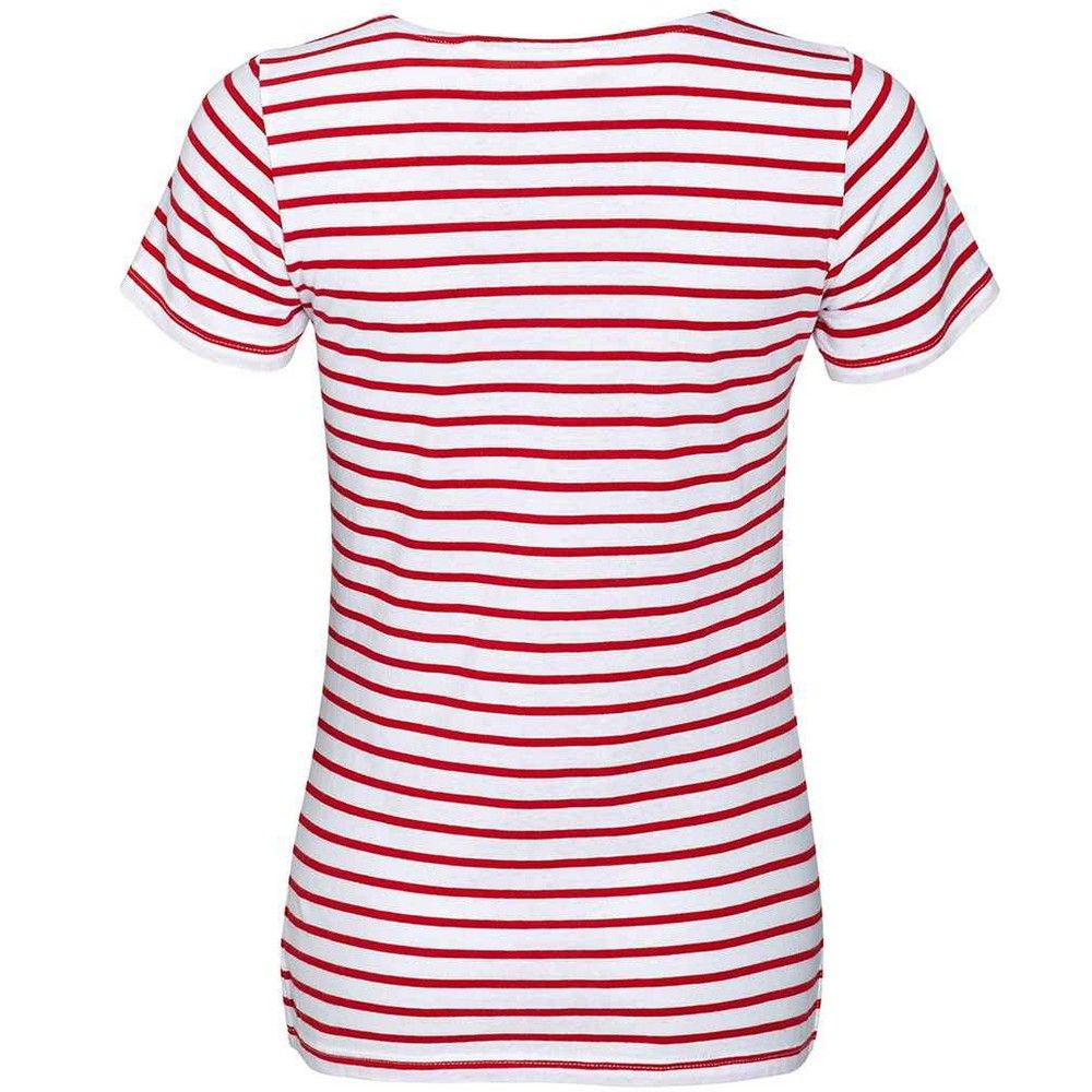Horizontal gestreiftes Rundhals T-Shirt
