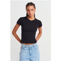 Slim-Fit Baumwoll-T-Shirt mit V-Ausschnitt
