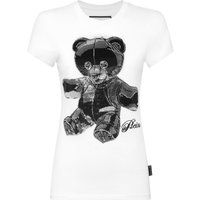 T-Shirt mit Strass-Teddy-Motiv