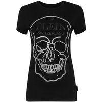 T-Shirt mit Strassstein-Totenkopf