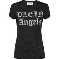 Slim-Fit T-Shirt mit Gothic-Strass-Print