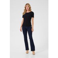 Geripptes Slim-Fit-Shirt mit Wellensaum