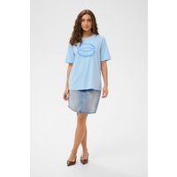 Relaxed T-Shirt mit skulpturaler Lippen-Applikation