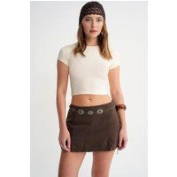 Tailliertes Strick-Crop-Top