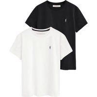 Zweierpack Baumwoll-T-Shirts mit Rundhalsausschnitt