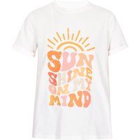 Grafik-T-Shirt mit hochgekrempelten Ärmeln