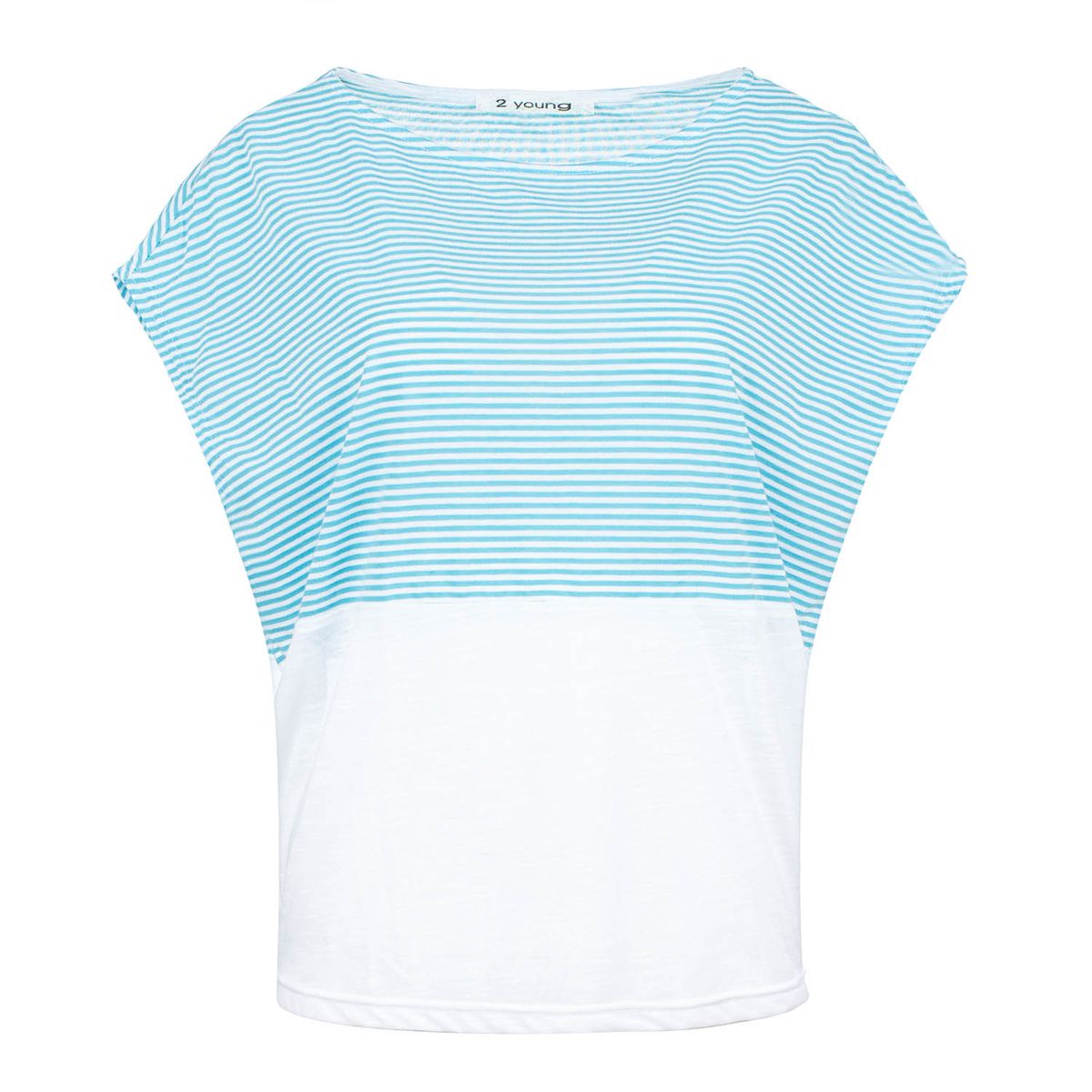 Gestreiftes Jersey-Top mit U-Boot-Ausschnitt