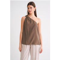 Elegante One-Shoulder-Bluse mit Rosette