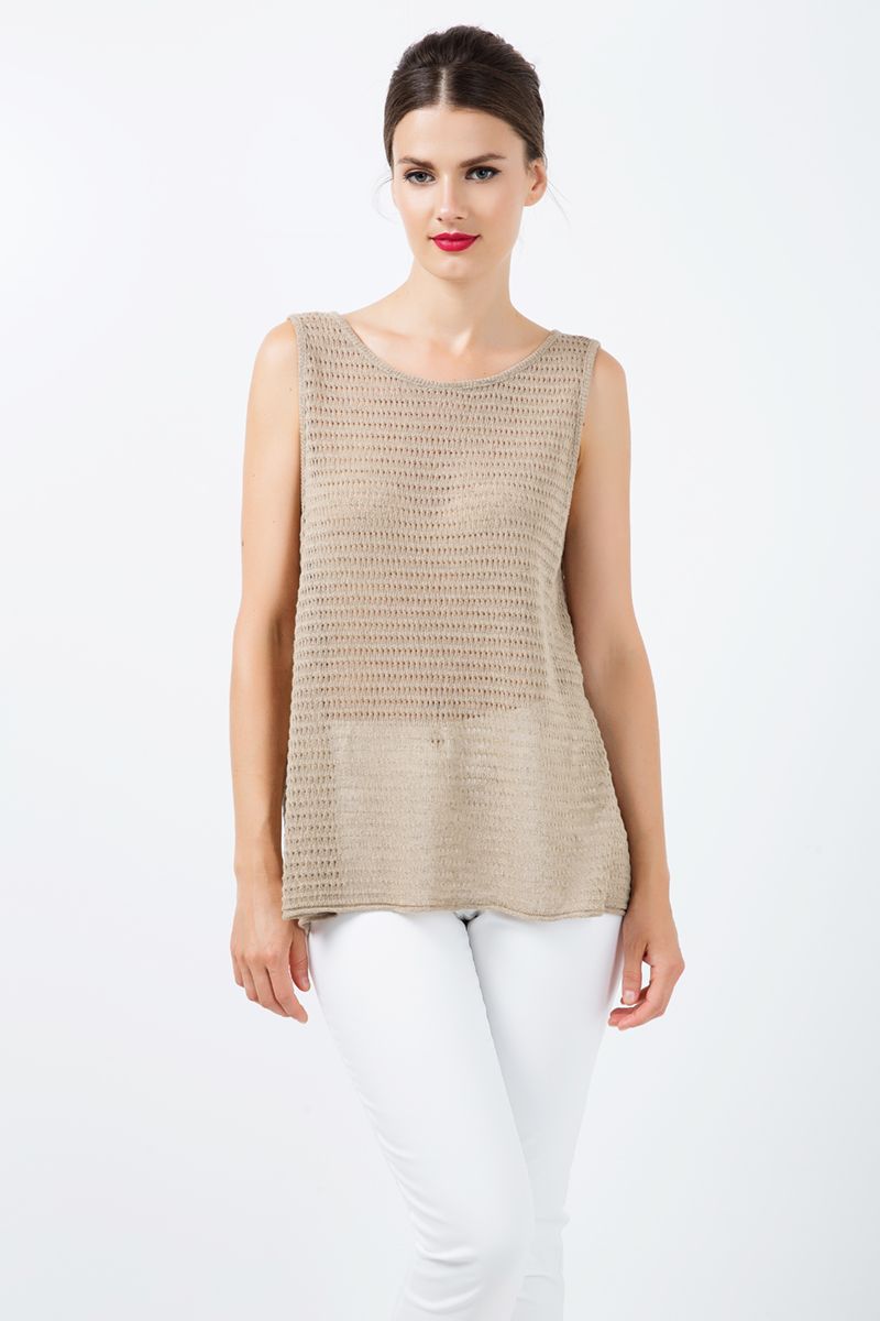 Texturiertes ärmelloses Stricktop