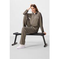 Übergroßes Loungewear-Set mit Reißverschlusskragen