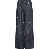 Weite Hose mit Stickerei und Tunnelzug