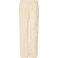 Weite Hose mit feiner Lochstickerei