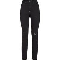 Hochtaillierte Jeggings mit Distressed-Details