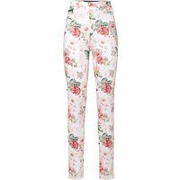 Kristalldekorierte Jeggings mit Tropenmuster