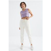 High-Waist Jogginghose mit geradem Bein
