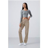 Minimalistische Fleece-Jogginghose mit geradem Bein