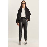 Faux-Leder-Joggers mit Kordelzug