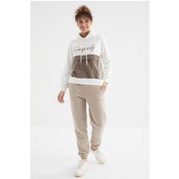 Hochtaillierte Fleece-Jogginghose
