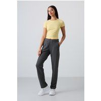 Hochtaillierte Sweatpants mit geradem Bein