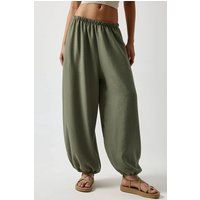 Strukturierte Baggy-Hose mit Ballonsaum