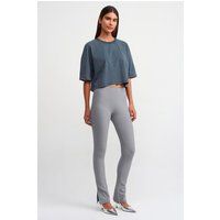 Hochtaillierte Flared Leggings mit Schlitz