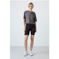 Hochtaillierte Slim Fit Biker-Shorts