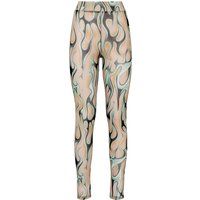 Mesh-Leggings mit Flammen-Print