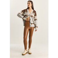 Hochtaillierte Skinny-Leggings aus Kunstleder